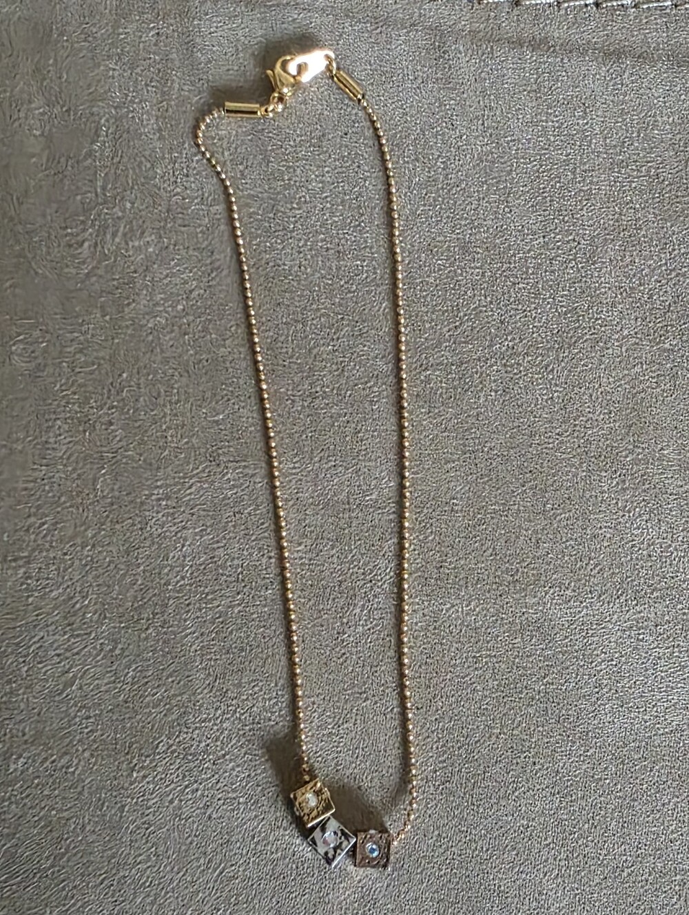 Gold Anklet W Dice Charms